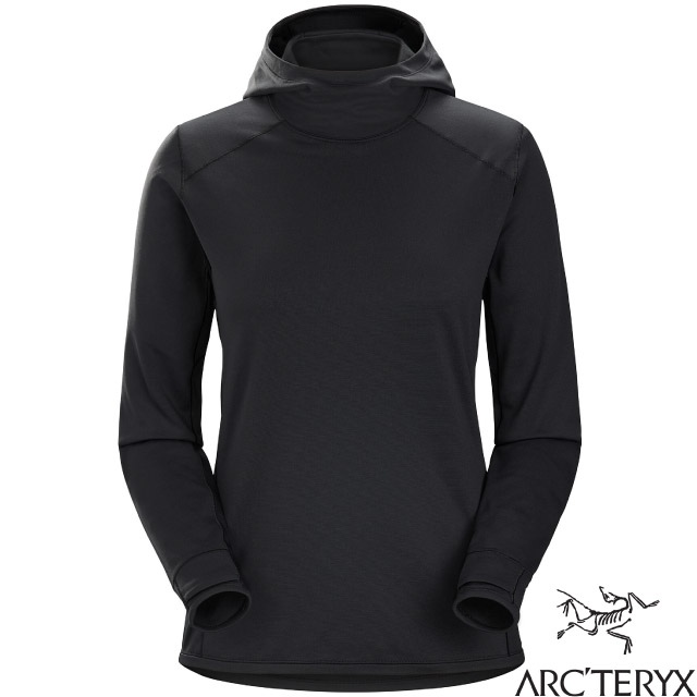 【加拿大 ARCTERYX 始祖鳥】女新款 Motus 彈性連帽長袖排汗衣/T恤/30100 黑✿30E010